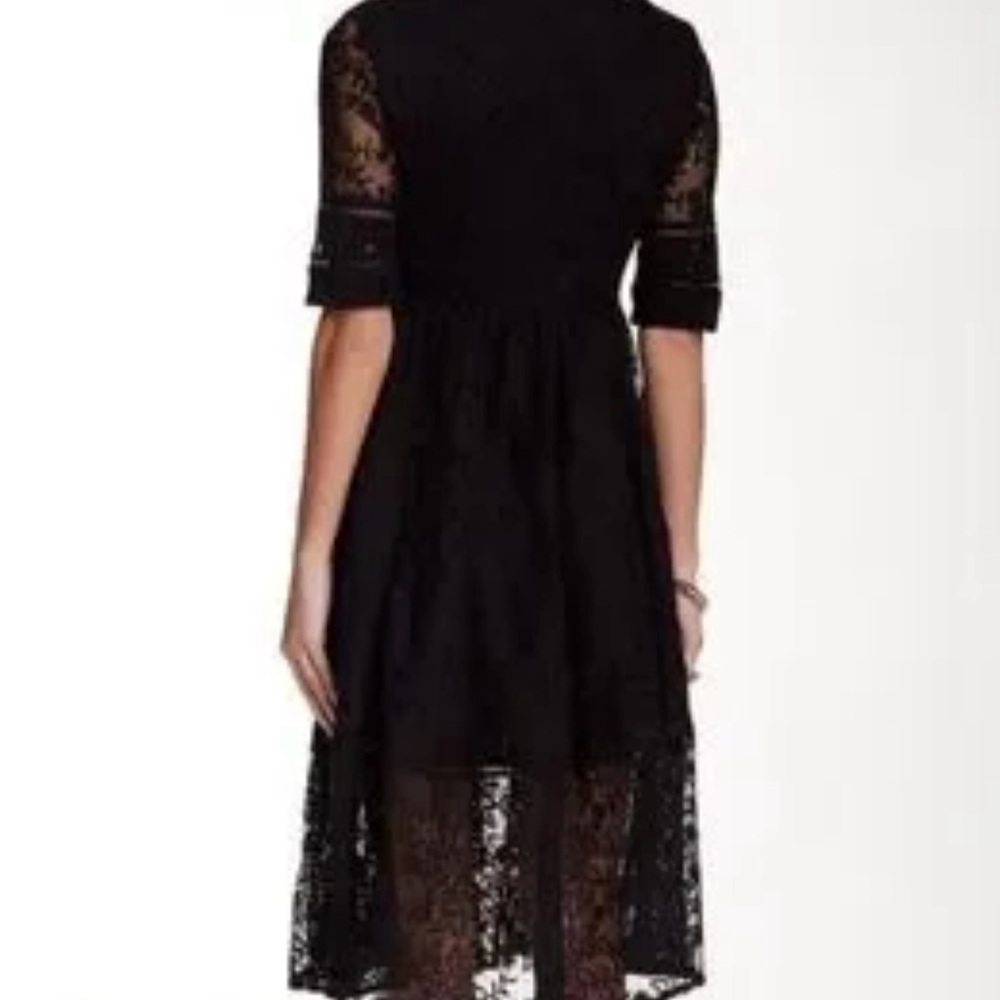 Free People Mountain Laurel Black Lace Midi Dress Size 6 - Picture 3 of 7